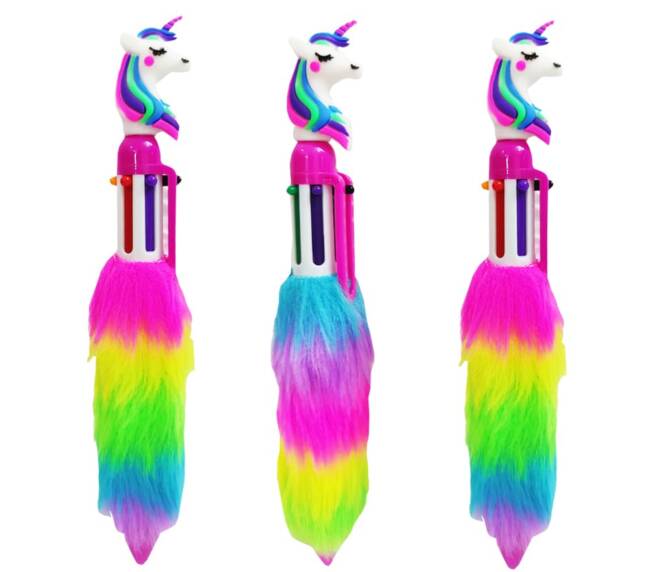 Unicorn Fur Pen | 6 in 1 Pen Collection | Multicolor Feather | Fur Pens for Kids - Ideal for Birthday, School, Parties, and Return Gifts