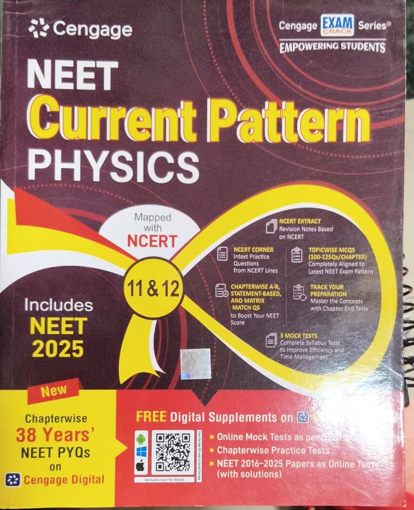 Cengage NEET Current Pattern Physics NEET 2025 | Mapped With NCERT| Chapterwise 38 Years' PYQs | Class 11th And 12th