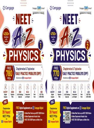 Cengage NEET A To Z Physics Part 1 & 2 Book 9000+ Questions With Chapterwise Daily Practice Problems (DPP) | Set Of 2 Books