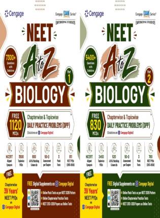 Cengage NEET A To Z Biology Part 1 & 2 Book 12700+ Questions With Chapterwise Daily Practice Problems (DPP) | Set Of 2 Books